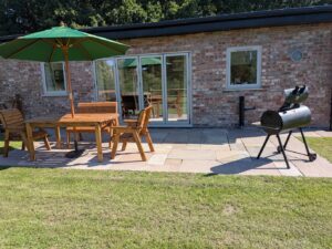 The Roost patio close up